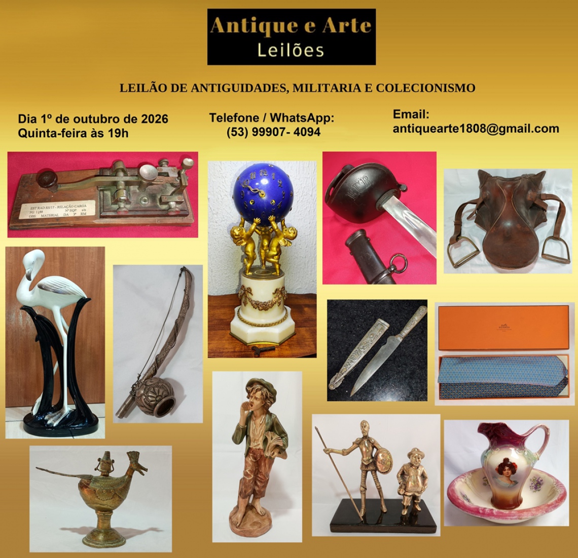 LEILÃO DE ANTIGUIDADES, MILITARIA E COLECIONISMO