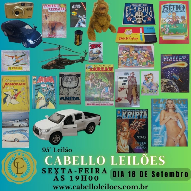 95º Leilão Gibis, Antiguidades, Raridades, Figurinhas, Coleções, Numismática, Livros, e Curiosidades