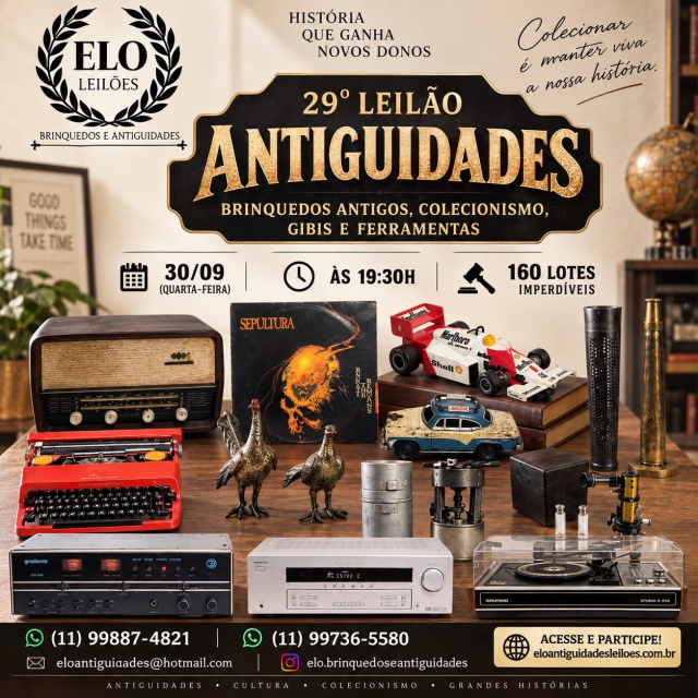 29 LEILÃO DE ANTIGUIDADES, BRINQUEDOS ANTIGOS, COLECIONISMO, MILITARIA E VÍDEO GAMES