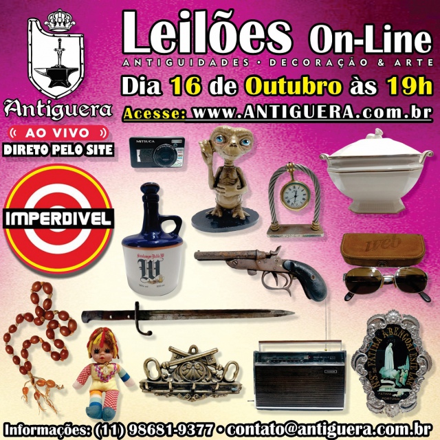 LEILÃO ANTIGUIDADES, COLECIONISMO, DESIGN, DECORAÇÃO & ARTE