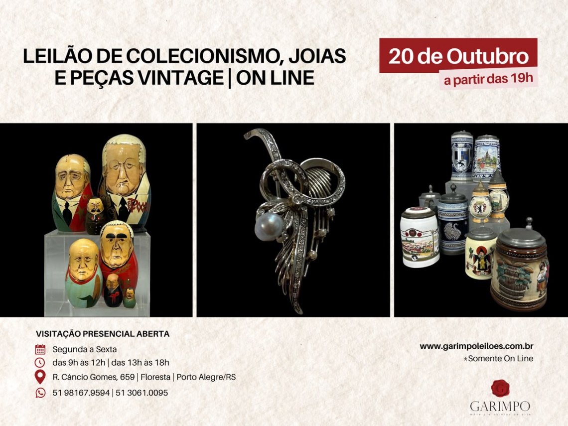 COLECIONISMO, JOIAS E PEÇAS VINTAGE - 20 de outubro - Porto Alegre (RS)