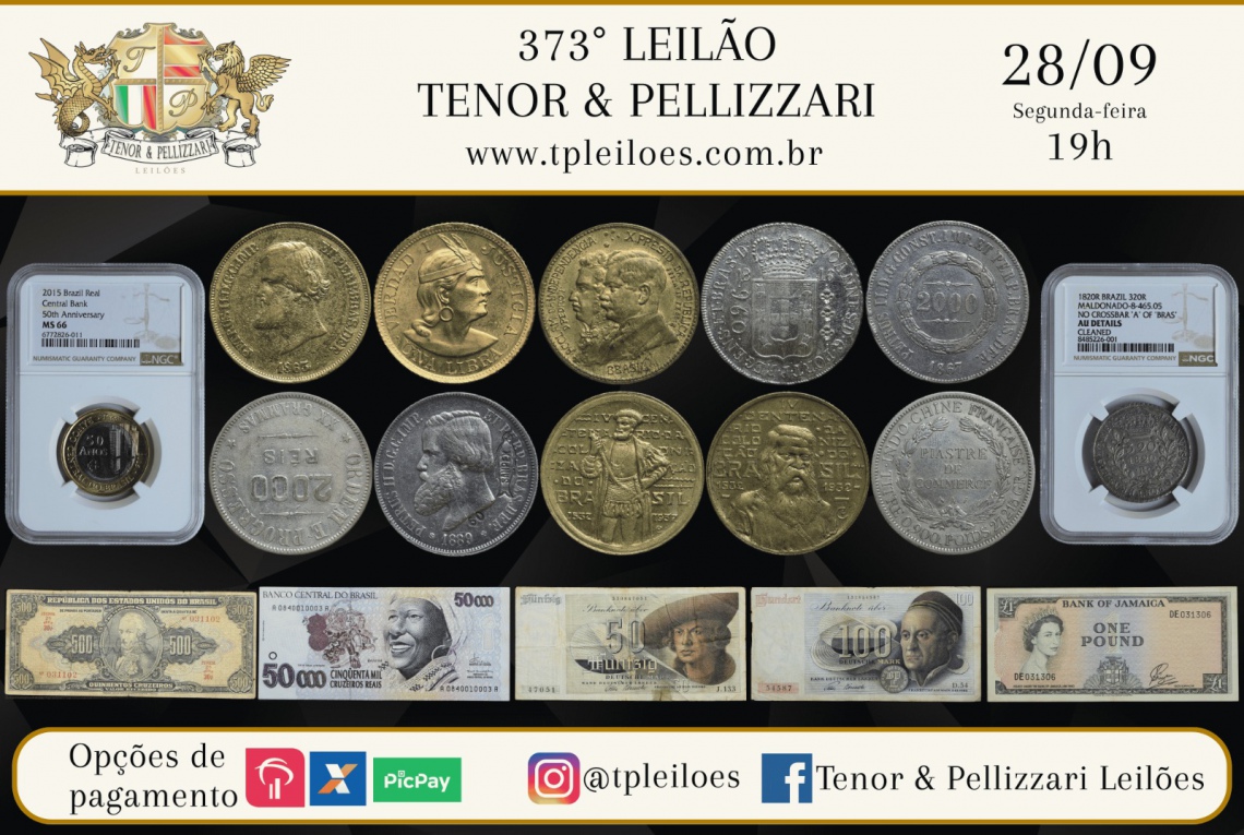 373º LEILÃO TENOR & PELLIZZARI DE NUMISMÁTICA