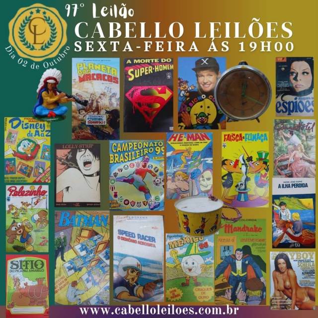 97º Leilão Gibis, Antiguidades, Raridades, Figurinhas, Coleções, Numismática, Livros, e Curiosidades