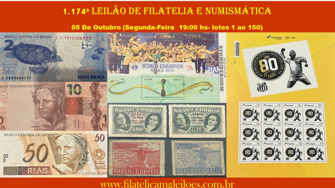1.174- Leilão  de  Filatelica e Numismatica