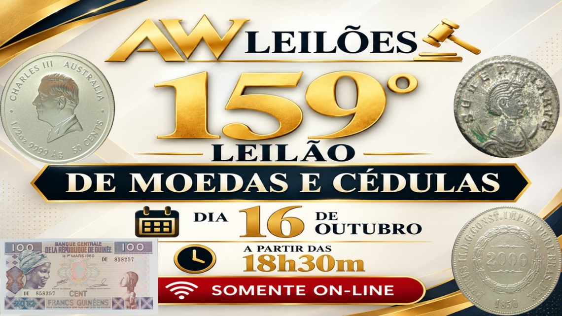 159º LEILÃO  MOEDAS e CÉDULAS - AWLEILÕES