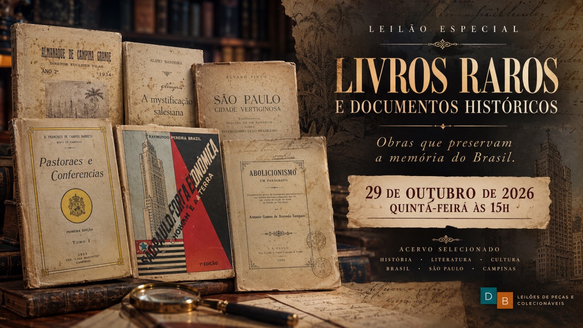5º Leilão de Livros Raros, Autografados e Publicações Interessantes DB Leilões