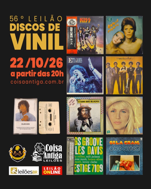 56º LEILÃO DE DISCOS DE VINIL - CDS - CASSETE - IMPORTADOS E NACIONAIS