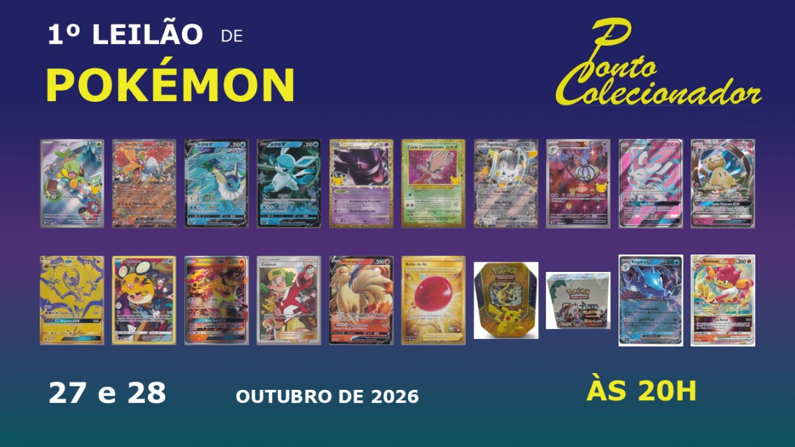 1º LEILÃO DE CARTAS DE PÓKEMON TCG PONTO DO COLECIONADOR