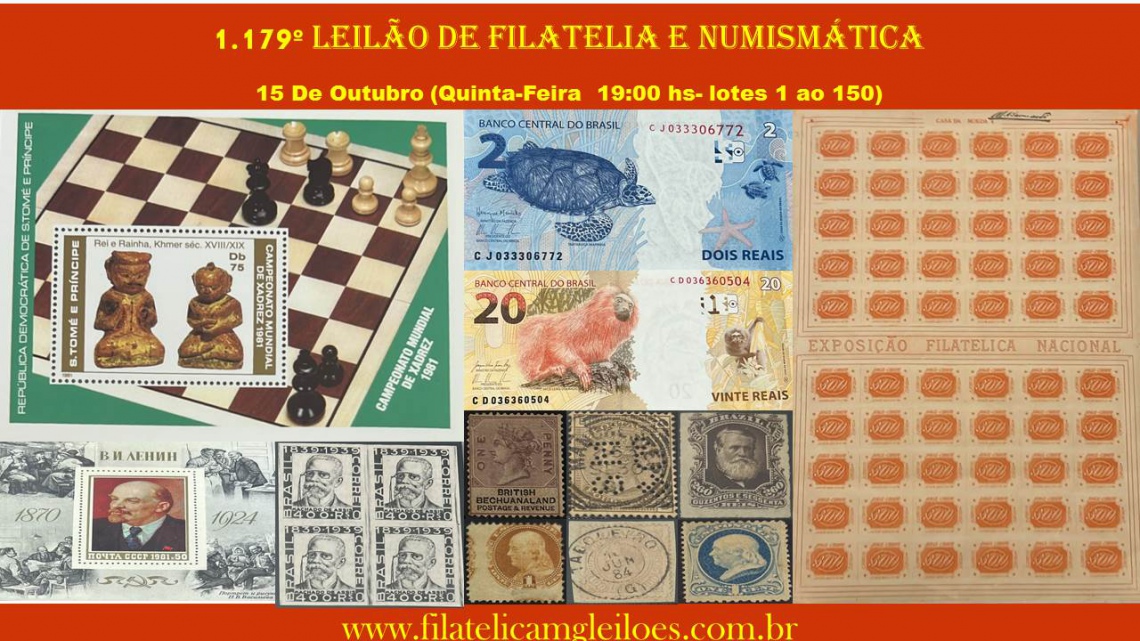 1.179- Leilão  de  Filatelica e Numismatica