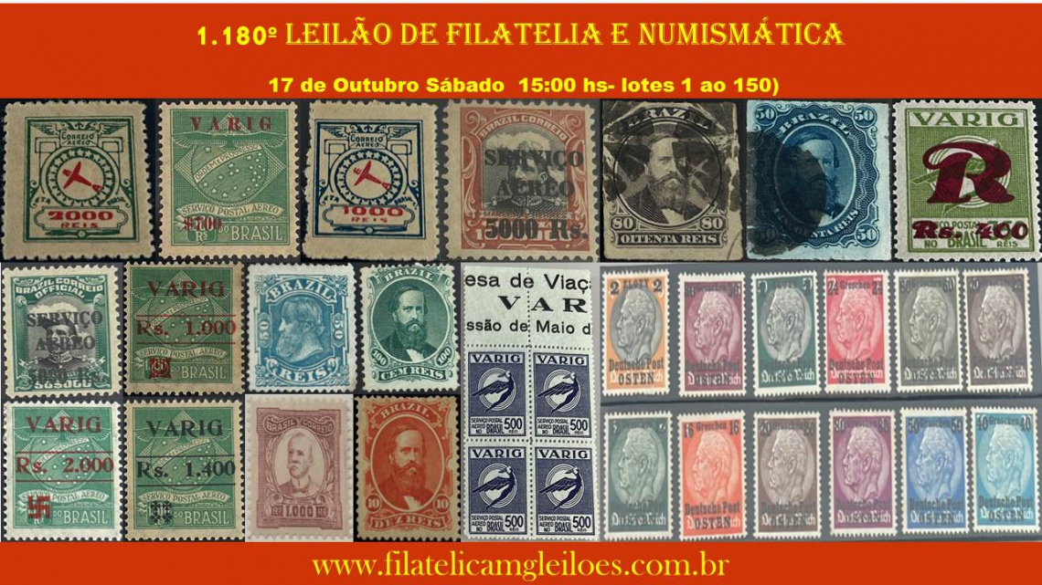 1.180 - Leilão de Filatélica e Numismática