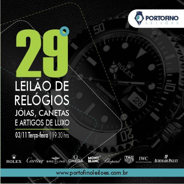 29º LEILÃO DE RELÓGIOS, JOIAS E ARTIGOS DE LUXO
