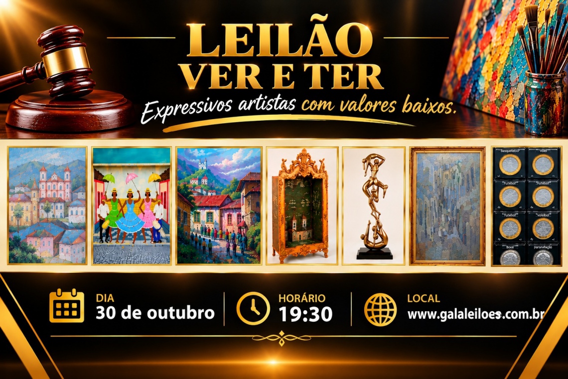 LEILÃO VER E TER. EXPRESSIVOS ARTISTAS COM VALORES BAIXOS