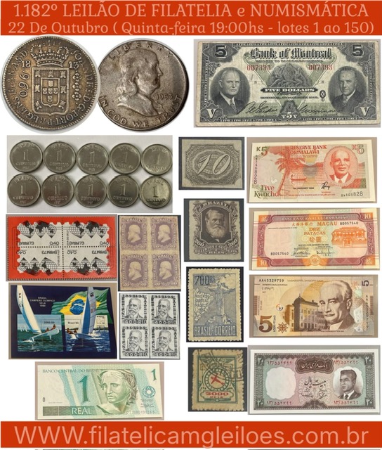 1.182- Leilão de Filatélica e Numismática