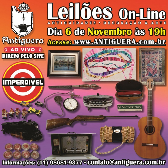 LEILÃO ANTIGUIDADES, COLECIONISMO, DESIGN, DECORAÇÃO & ARTE | 06 DE NOVEMBRO DE 2026 | 19H00