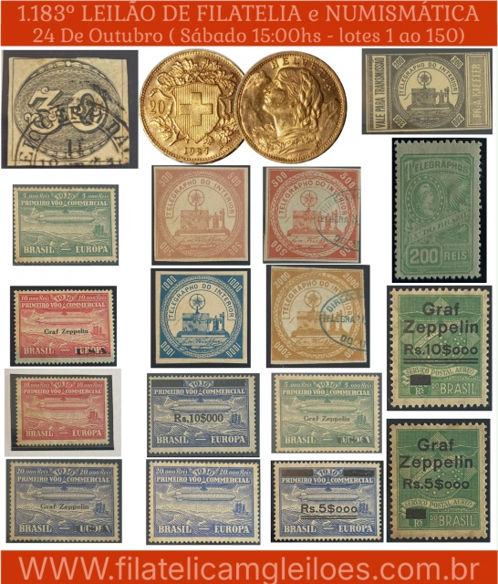 1.183- Leilão de Filatélica e Numismática