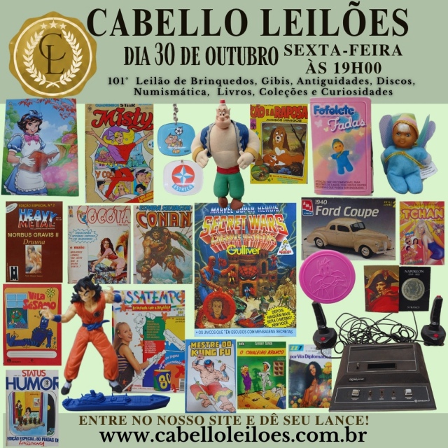 101º Leilão Gibis, Antiguidades, Raridades, Figurinhas, Coleções, Numismática, Livros,e Curiosidades