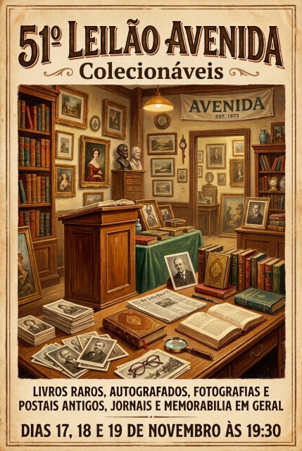51º Leilão AVENIDA - Livros Raros, Postais e Outras Memorabilias e Colecionáveis