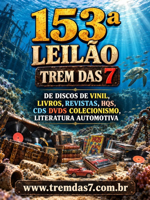 153ª LEILÃO TREM DAS 7 DE DISCOS DE VINIL, LIVROS, REVISTAS, HQS, CDS DVDS COLECIONISMO