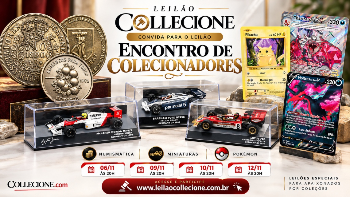 Leilão Encontro de Colecionadores - Numismática, Pokémon e Miniaturas