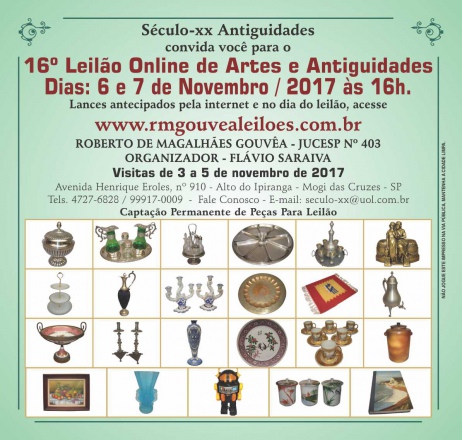 16º Leilão de Arte e Antiguidades - SÉCULO XX  - 6 e 7/11/2017