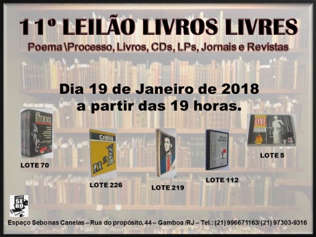11º LEILÃO LIVROS LIVRES - POEMA-PROCESSO, LIVROS, CDs, PERIÓDICOS