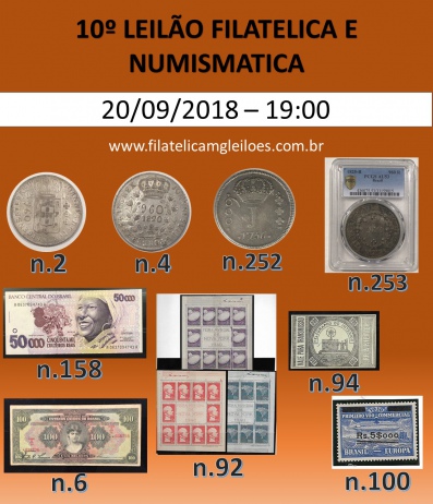 10º Leilão de Filatelia e Numismática Filatélica MG Leilões